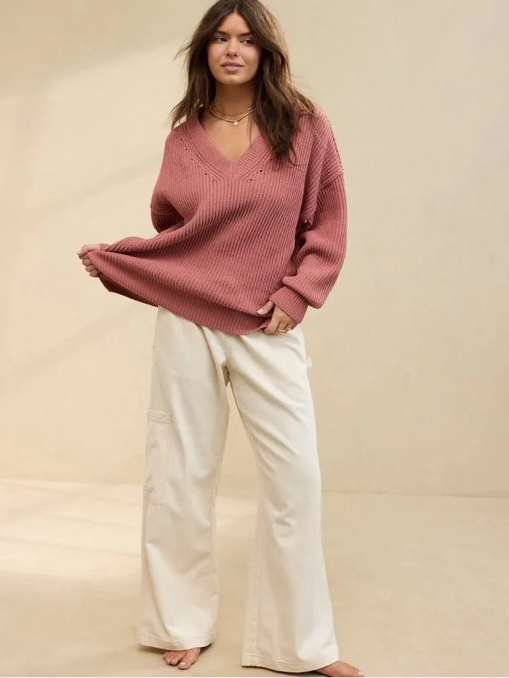 Aerie Beyond Chenille V-Neck Sweater